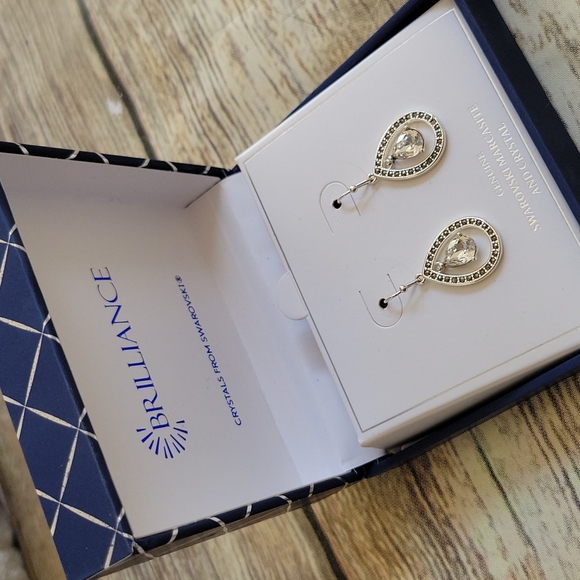 SWAROVSKI Marcasite and Crystal Drop Earrings. NWT - Picture 3 of 4